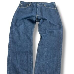 Levi's 501 Mens Jeans Blue Denim Straight Leg‎ Button Fly W42 L30 100% Cotton